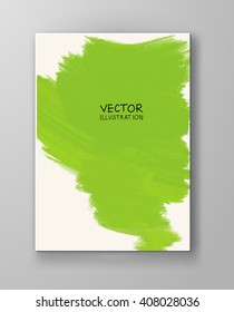 Business design templates. Brochure with Green Paint Backgrounds. Abstract Modern Decoration. Vector Illustration.
