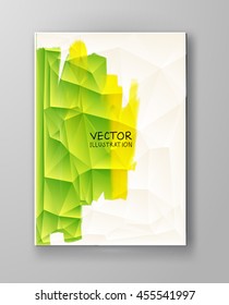 Business design templates. Brochure with Green Paint Backgrounds. Abstract Modern Decoration. Painting. Wallpaper with empty space for your text. Vector illustration.