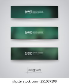 Business design templates. Set of Banners with Multicolored Blured Backgrounds. Unfocused Abstract Modern Vector Illustration.