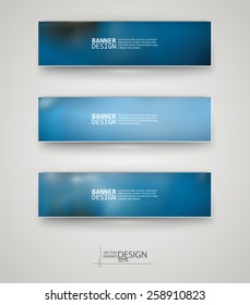 Business design templates. Set of Banners with Multicolored Blured Backgrounds. Unfocused Abstract Modern Vector Illustration.
