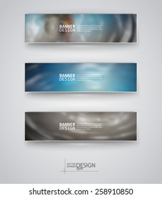 Business design templates. Set of Banners with Multicolored Blured Backgrounds. Unfocused Abstract Modern Vector Illustration.