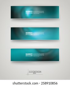 Business design templates. Set of Banners with Multicolored Blured Backgrounds. Unfocused Abstract Modern Vector Illustration.