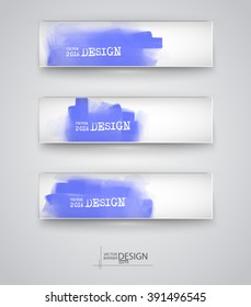 Business design templates. Set of Banners with Colored Backgrounds. Paint Abstract Modern Decoration. Vector Illustration.