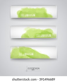 Business design templates. Set of Banners with Colored Backgrounds. Paint Abstract Modern Decoration. Vector Illustration.