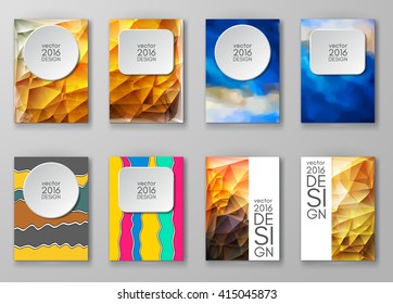 Business design templates set. Brochure with Multicolored Backgrounds. Abstract Modern Vector Illustration.