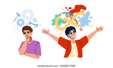 business design thinking  vector.  workshop process, team startup, post prototype business design thinking character. people flat cartoon illustration