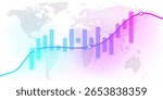 Business design trade. Vector illustration design stock market charts. Trading charts for business and finance ideas on dark backdrop.