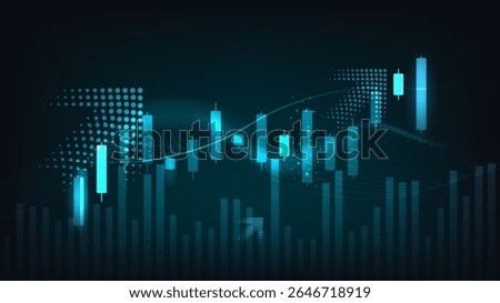 Business design trade. Vector illustration design Stock market charts. Trading charts for business and finance ideas on dark backdrop.