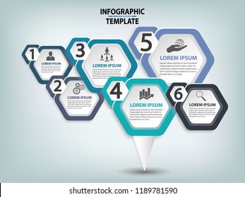 Business designed road signs map timeline infographic background with colorful hexagon pin pointer vector illustration, template milestone element modern diagram process technology digital marketing