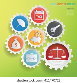 
Business design,gear info graphic on clean background,vector

