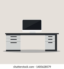Business desktop design with computer