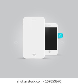 Business detailed mock-up mock up of a white vector mobile phone