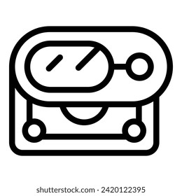 Geschäftsdetektor-Symbol-Umrandungsvektorgrafik. Kontrollgerät. Bargeschäft