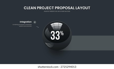 Business Development 1 Option Graph Frame Design. Elegant Review Slide Layout Vector Illustration. Minimal Campaign One Element Infographic Slideshow Template.