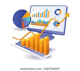 Business development analysis data flat illustration concept