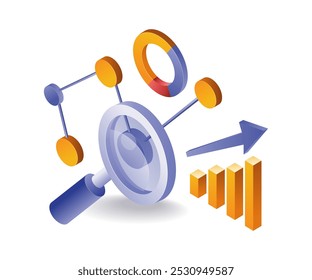 Business development analysis symbol flat illustration 