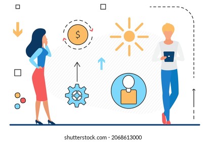 Business development and communication vector illustration. Cartoon partner people work online, develop partnership on video conference isolated on white
