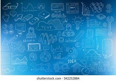 Business Development concept background wih Doodle design style :finding solution, brainstorming, creative thinking, infographics. Modern style illustration for web banners, brochure and flyers.