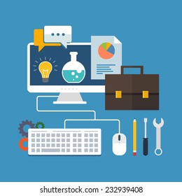 Business development concept. Colorful flat design icon.  Vector illustration