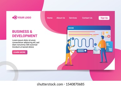 business & development concept design for landing pages, web, mobile. easily changed as desired. vector illustration