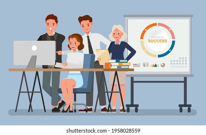 Business development concept. Business people character vector design.