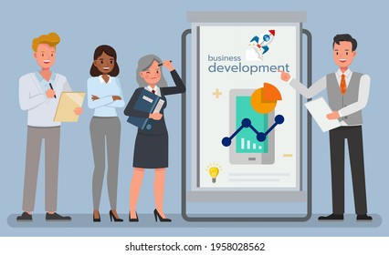 Business development concept. Business people character vector design.