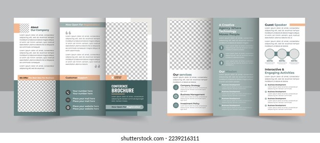 Business development conference trifold brochure template design, Business trifold Brochure, Corporate brochure, trifold template design vector eps, Brochure design