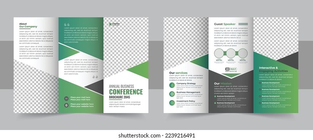 Business development conference trifold brochure template design, Business trifold Brochure, Corporate brochure, vector trifold template design
