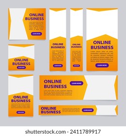 Plantilla de diseño de banners web del curso de desarrollo empresarial. Volante vectorial con espacio de texto. Cartel publicitario con espacio de copia personalizado. Cartel promocional imprimible para publicidad. Diseño gráfico