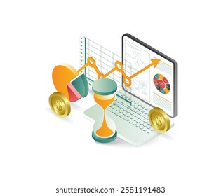 Business development data analysis illustration concept