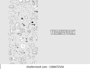 Business development doodles objects background, drawing by hand vector