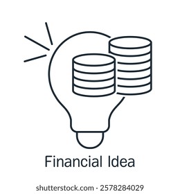 Business development.New Financial Idea for Growth. Vector linear icon illustration isolated on white background.