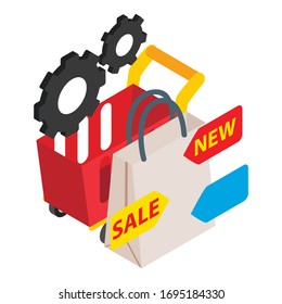 Icono de desarrollo empresarial. Ilustración isométrica del icono vectorial de desarrollo empresarial para la web
