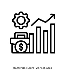 Ilustração de vetor de linha de ícone de desenvolvimento de negócios