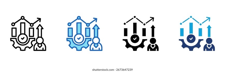 Icono de desarrollo de negocios Multi Style Ilustración vectorial
