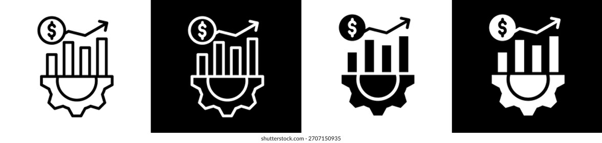 Business Development Icon Set In Black And White Filled Style Collection