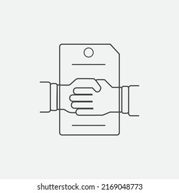 Icono de desarrollo de negocio con la mano Agitar