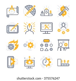 Business Development icons. Included the icons as design, developing, system, application, company and more.