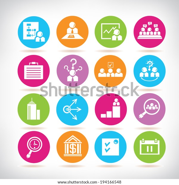 Business Development Icons Business Management Icons Stock Vector