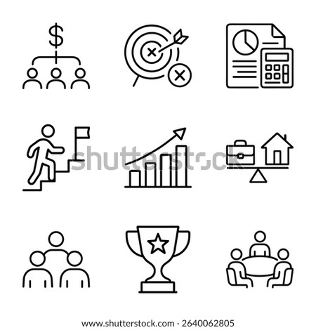 Business development icons of progress. Icon symbol illustration
