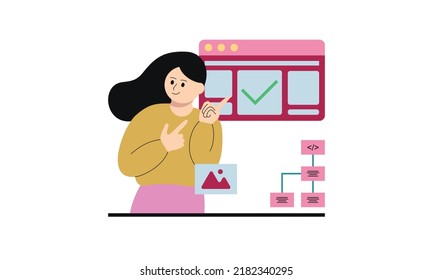 Business development illustrations. Trendy vector style