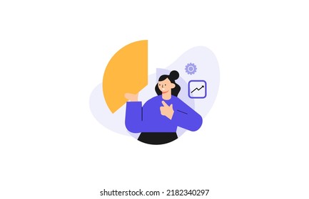 Ilustraciones del desarrollo empresarial. Estilo vectorial de moda