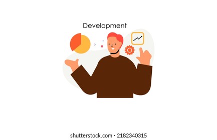 Business development illustrations. Trendy vector style