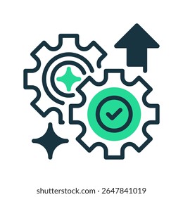 Ícone da Linha de Desenvolvimento de Negócios, Símbolo de Estrutura para Planejamento Estratégico, Oportunidades de Crescimento, Penetração no Mercado, Avanço Corporativo e Expansão Corporativa. Ícone de sinal vetorial.