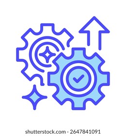 Ícone da Linha de Desenvolvimento de Negócios, Símbolo de Estrutura para Planejamento Estratégico, Oportunidades de Crescimento, Penetração no Mercado, Avanço Corporativo e Expansão Corporativa. Ícone de sinal vetorial.