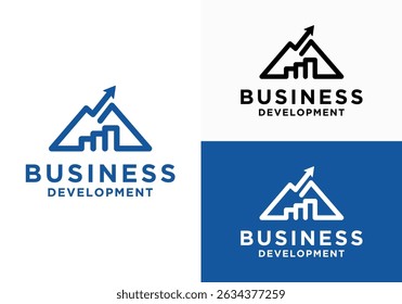 business development logo vector mountain business growth. growing business logo, data analysis vector logo	