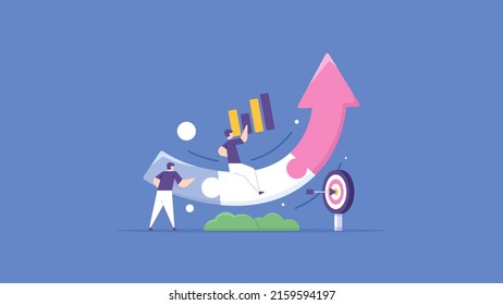 Unternehmensentwicklung und -management. ein Team oder Partner arbeiten zusammen, um Puzzleteile zu reparieren und zu verbinden. Teamarbeit, Problemlösung für Unternehmen, Ziele und Verbesserung. flache Cartoon-Illustration. Konzept 