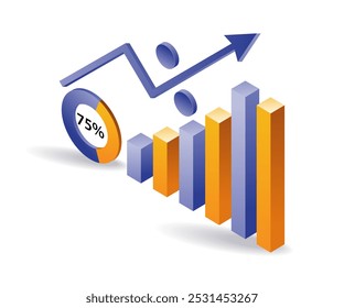 Business development percentage analysis graph
