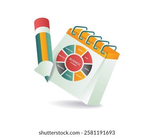 Business development plan calendar illustration concept