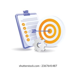 Business development plan concept flat illustration